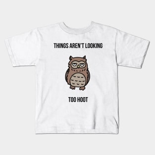 Unhappy Owl Hooting not feeling so hoot Kids T-Shirt